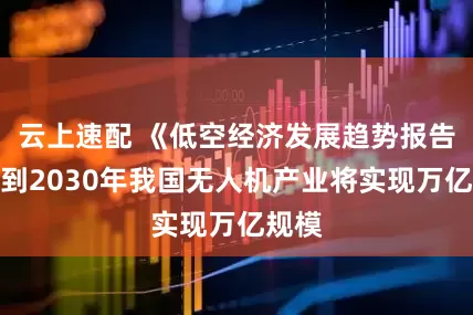 云上速配 《低空经济发展趋势报告》：到2030年我国无人机产业将实现万亿规模